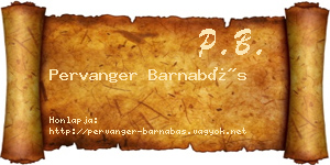 Pervanger Barnabás névjegykártya